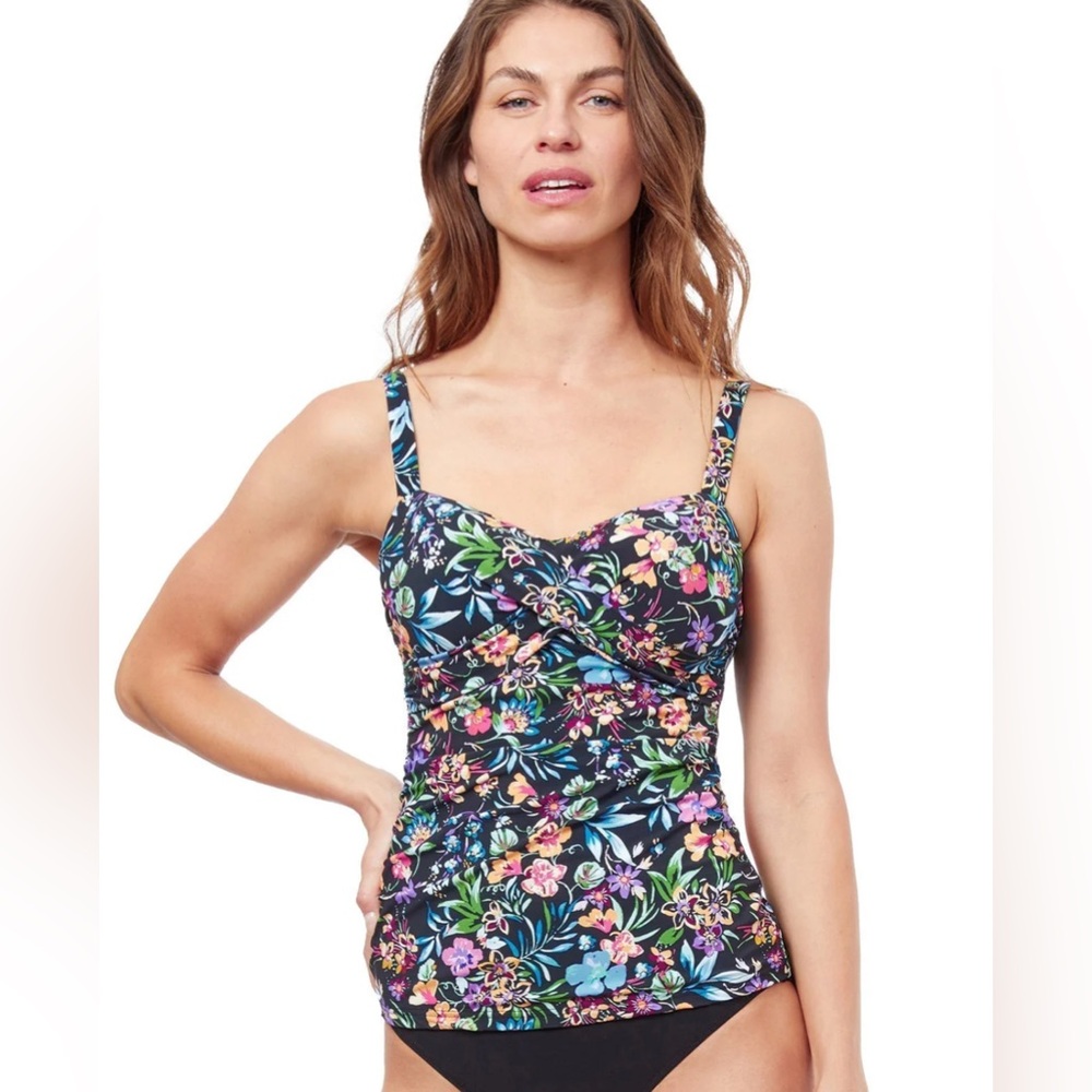 Profile by Gottex FLORA D-CUP UNDERWIRE TANKINI TOP